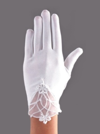 Rękawiczki komunijne pełne koronka Komunia Św. nr 17 Polski producent